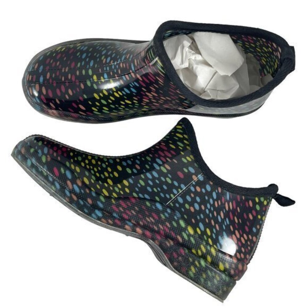 Corkys Women's Stormy Colorful Dots Short Rain Boots Size 7